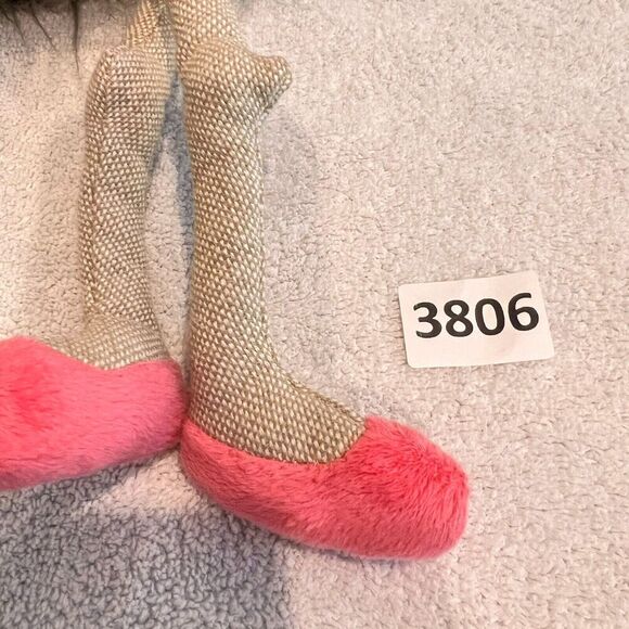 Anthropologie Furry Ostrich Bird Pink Olivia Stuffed Animal Toy 18" Plush - Picture 11 of 12